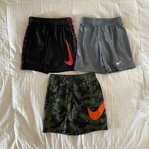 Nike Kids' Athletic Shorts - Black, Grey, and Camo
